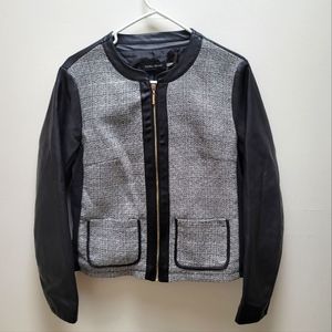 Ivanka Trump Black & White Plaid Zip Up Jacket, Size Large